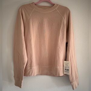 Mate the Label Organic Lightweight Terry Raglan Sweatshirt in Rose, size medium
